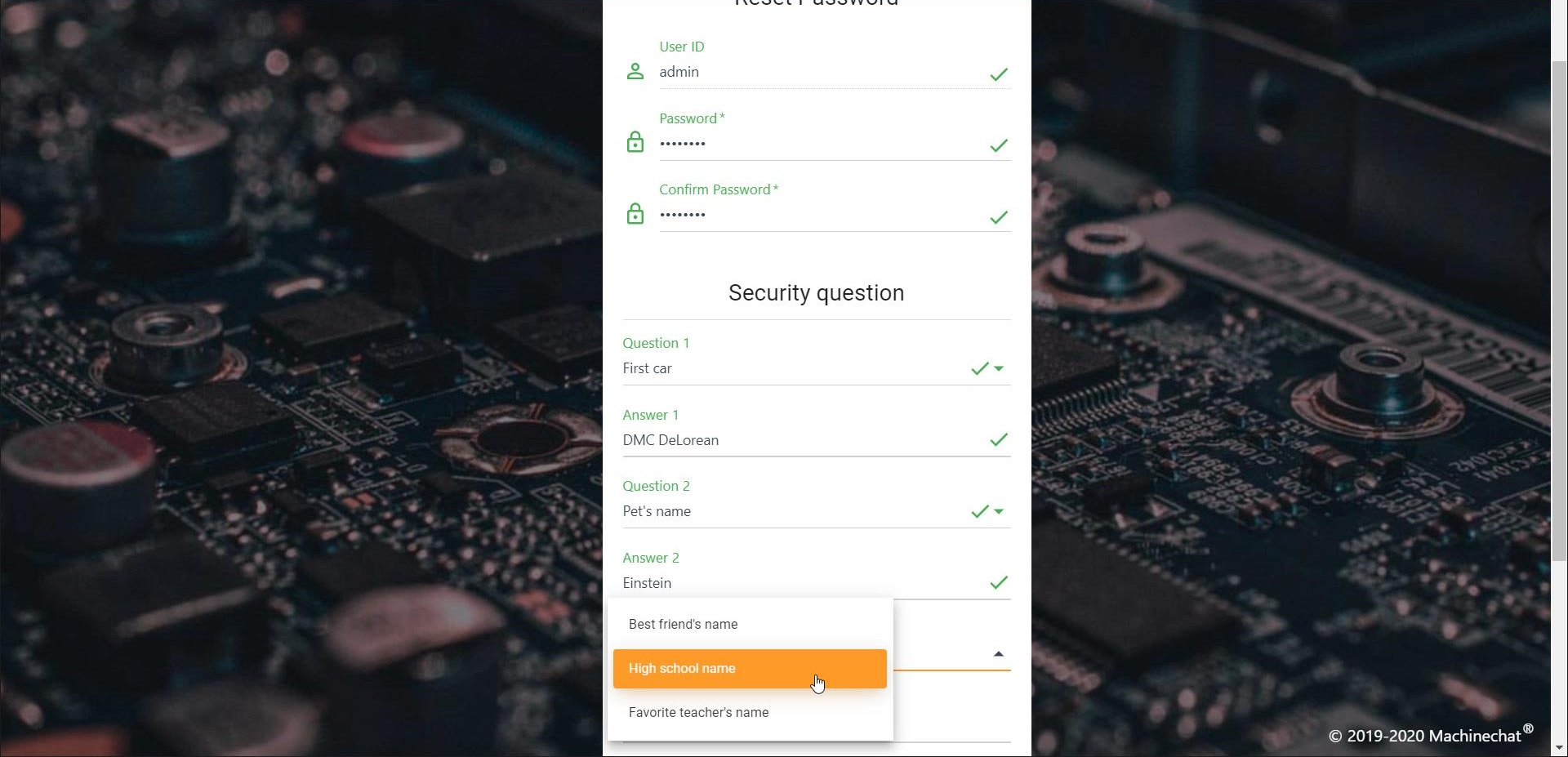 Change Jedi One password