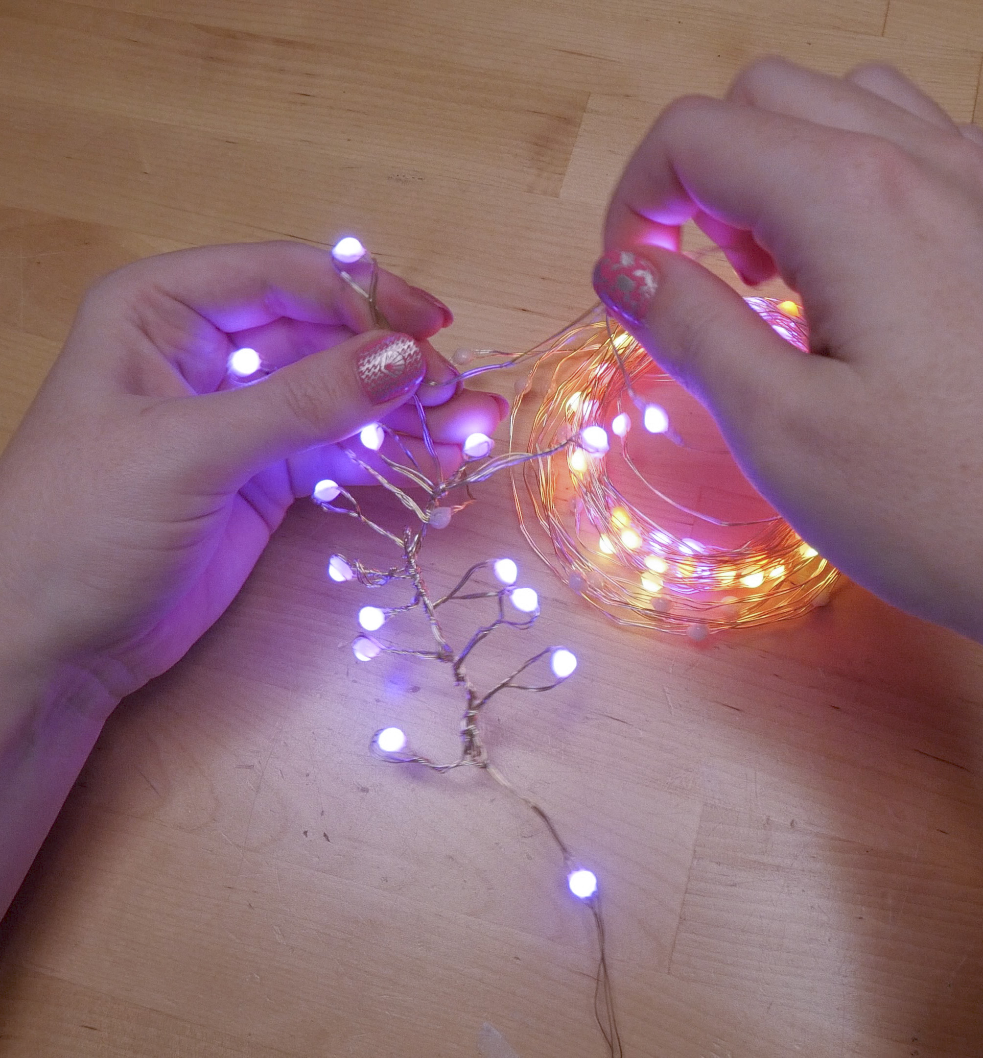 twisting LED strand wires